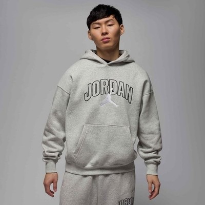 Nike Hoodie Herren Grau Jordan Brooklyn Fleece Heather Oversized Hoody Pullover