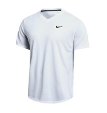 Nike Court Dri-fit Victory Tennis Shirt Top V Neck Men's S NWT DH4934-100