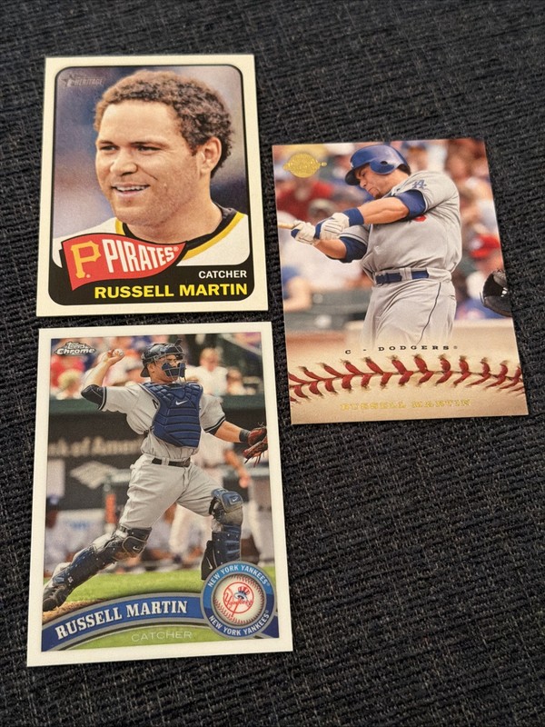 Russell Martin-Lot-3 MLB CARDS-2009 Upper Deck Sweet Spot #88 Dodgers/Yankees