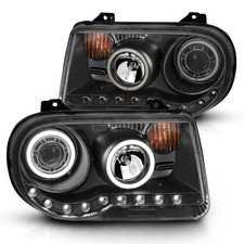 Halogen Projector Rx Halo Headlight Set G2 Black For 2005-2010 Chrysler 300c Halogen Projector Rx Halo Headlight Set G2 Black For 2005-2010 Chrysler 300c