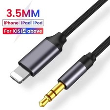 1M iPhone to 3.5 mm Jack Car Audio Aux Cable For iPhone 7 8 X 11 12 13 14