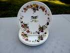 SET OF FOUR 1873 CAULDON (ENGLAND) 8 1/2" PLATES W/ BLUEBIRDS & FLOWERS  — photo 1