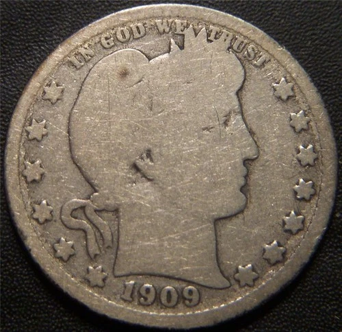 1909 Barber Quarter - Full Rims Majority of the Major Details Are Outlined