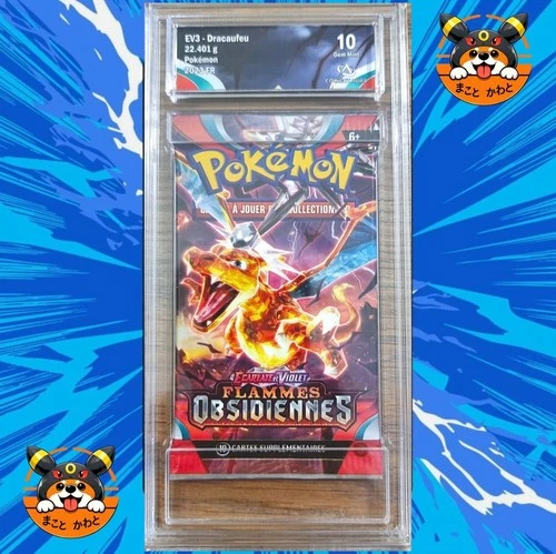 CA 10 MINT BOOSTER GRADÉ FLAMMES OBSIDIENNES FRANÇAIS DRACAUFEU COLLECT AURA 10