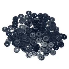 160pcs Resin Sewing Buttons 5/8" Round Flat 4-Hole Craft Buttons, Navy Blue