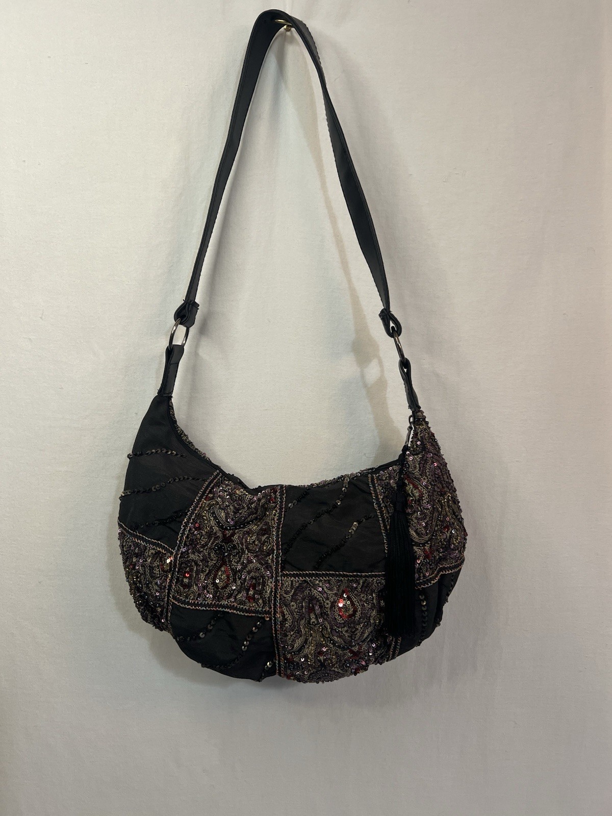 Vintage Sequined Patchwork Boho Shoulder Bag - Ma… - image 1