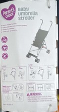 Parent's Choice Umbrella Stroller Black Silver Lightweight Compact Folding
