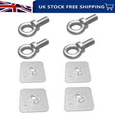 4X Seat Belt Harness Eye Bolts + Backing Mounting Plates 7/16 Thread UNF