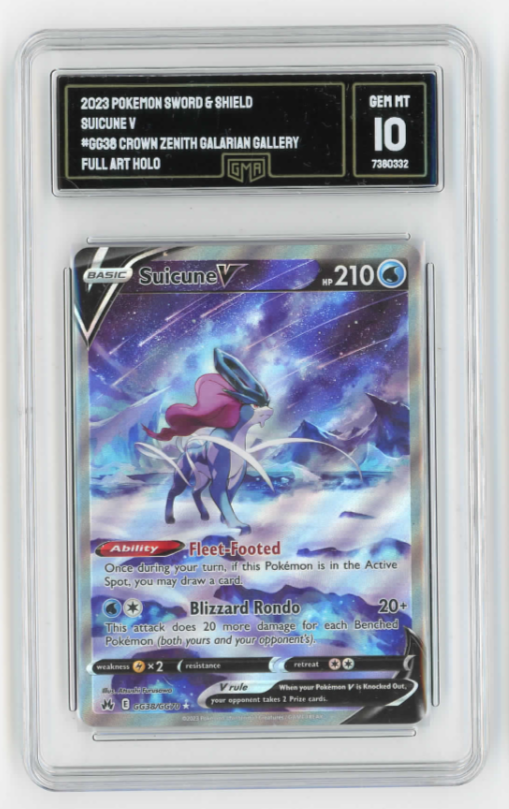Pokemon 2023 Suicune V GG38 Galarian Gallery Crown Zenith GEM MINT