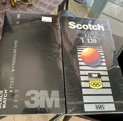 3M Black Watch Premium T120 3303 VHS Videocasette 120 + Scotch EG T120