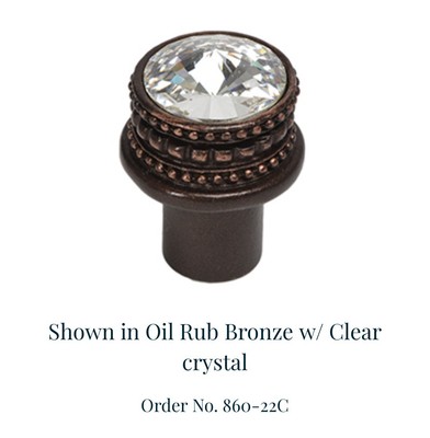 Carpe Diem Hardware Cache Collection Knob Oil Rub Bronze Clear Crystal