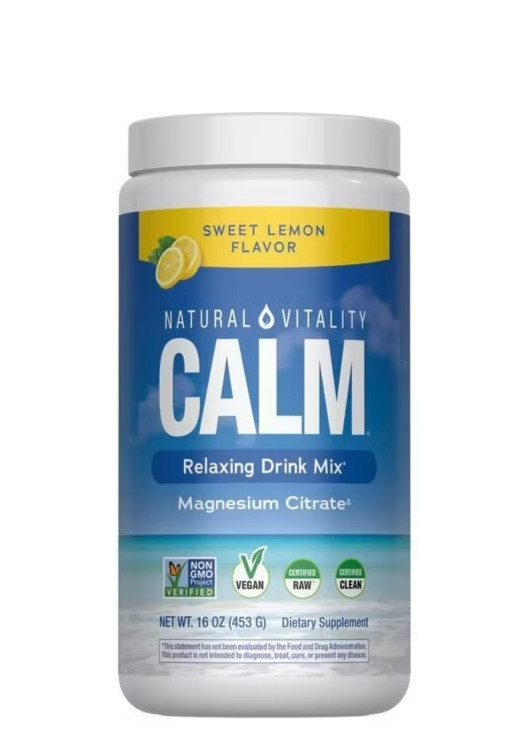 Suplemento de magnesio Natural Vitality Calm sabor a limón dulce (16 oz)