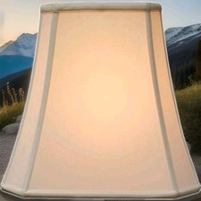 Royal Designs Rectangle Cut Corner Lamp Shade, Beige. Set Of 2