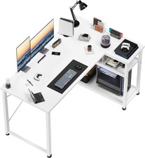 Scrivania Angolare a L 120x80 cm per Computer con Ripiani e Divisori - Compatta 