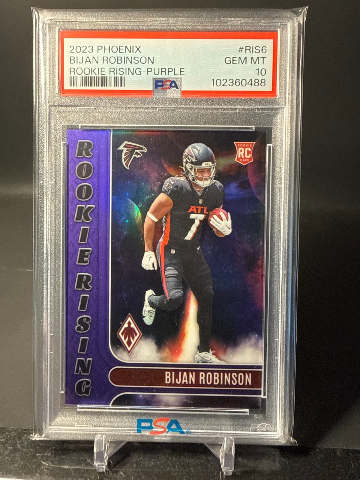 2023 Phoenix Bijan Robinson Rookie Rising PURPLE 85/125 PSA 10 FALCONS