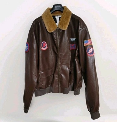 Top Gun Maverick Faux Leather Aviator Jacket Tom Cruise 2XL 48-52 Halloween