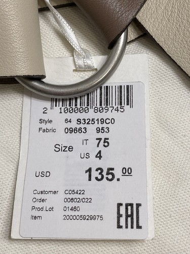 PESERICO Italy NWT Brown Leather Belt Women’s Size XS/S & Gift Bag MSRP $135 - Picture 7 of 13