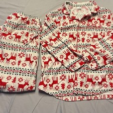 Hanna Andersson Adult unisex Holiday Flannel Pajama Top and Bottom Deer