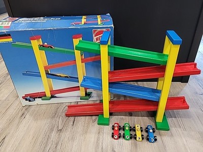 HEROS Wooden Ramp Racer + 4 Cars & Box As Seen In Baby Einstein Auto Rennbahn