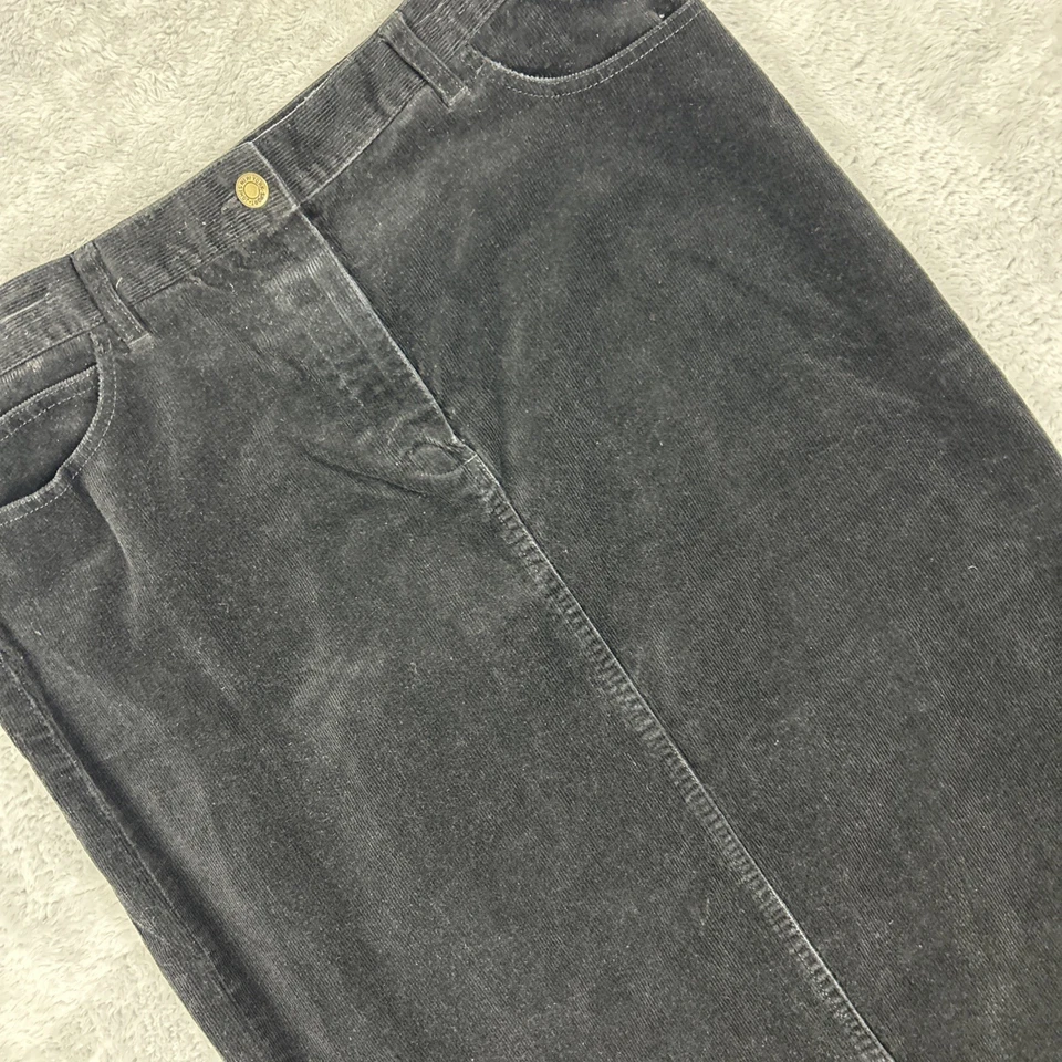 复古 Jones New York 运动灯芯绒长裙女式 14 码黑色 Y2K — 第 2/4 张图片