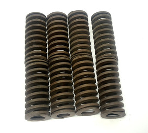 HEAVY DUTY CLOSED AND GROUND STEEL SPRINGS 3 1/2" L X 1 " OAD 3/4" ID (LOT OF 8)