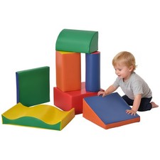 HOMCOM Set 7 Blocchi di Costruzioni Morbide per Bambini da 1-3 Anni Multicolore