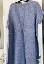 NEW, 100% LINEN, TAHARI COLARLESS DRESS, CHAMPRAY, SIZE 3X