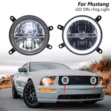 For 2005-09 Ford Mustang Gtled Halo Driving Fog Drl Lights Daytime Running Lamp
