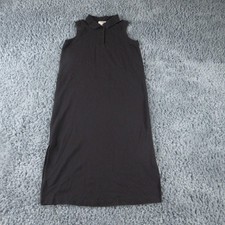 Talbots Dress Womens Large Petite Black Sleeveless Polo Shirt Midi Cotton