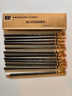 Vtg Lot of 12 Eberhard Faber Blackwing 602 Woodclinched Pencils w/ Original Box