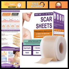 Medical Grade Silicone Scar Sheets - Reusable Scar Tape for Surgical, Keloid, C-