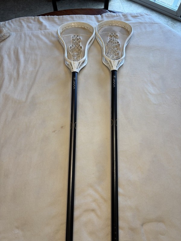 Warrior Evo Warp Complete Lacrosse Sticks (2) White Heads Black Shafts