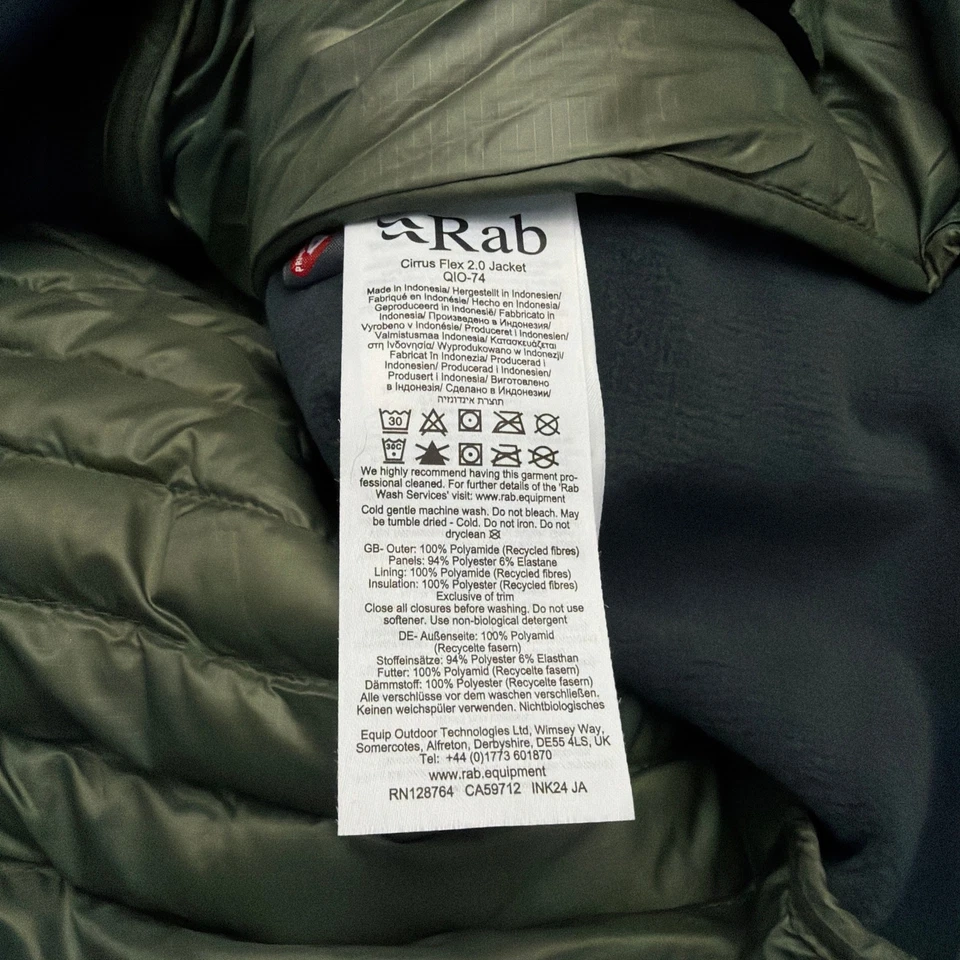 Rab Cirrus Flex 2.0 Jacket Men’s Size Medium Primaloft Green - Image 3 of 4