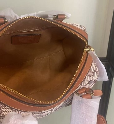 COACH Ruby Satchel 25 Signature Textile Jacquard C8529 Brown | eBay