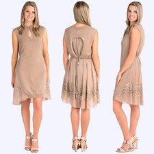 Full Sale! NEW Exquisite Designer Cotton Sequin High-Low Hem Dress SISTE'S ITALY