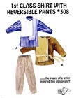 1st Class Shirt & Reversible Pants #308 XS-XL UNCUT Sewing Pattern '95 Ericson