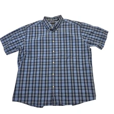 Hathaway Plaid Button Up Shirt Short Sleeve Casual XXL