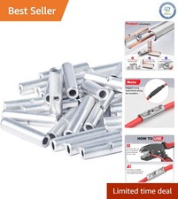 Listed Non-Insulated Butt Connectors, 100 Pcs Crimping Terminals, 22-16 AWG