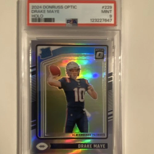 Panini 2024 Donruss Optic Drake Maye #229 Rated Rookie Holo Prizm Patriots PSA 9