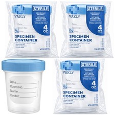 Vakly Sterile Specimen Cups 4 oz 3 Count Urine Collection Cups,...