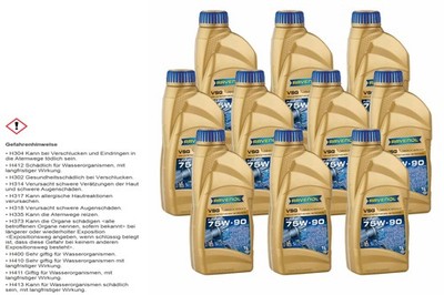 10x 1 L RAVENOL Getriebeöl VSG SAE 75W-90 für VW G052911A2 VW G052539A2 MB 235.8