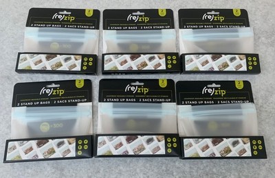 (6 Packs of 2) Rezip Standup Leakproof Reusable Storage Bags (6x8oz 6x16oz)