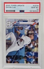 2020 Topps Update GAVIN LUX Rookie Card PSA 10 Gem Mint. rookie card picture