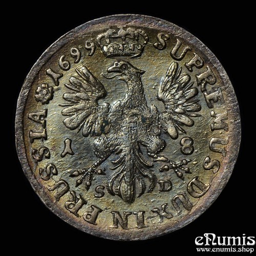 Germany, Brandenburg Prussia, Friedrich III, 18 Groschen 1699 SD, XF+ - Picture 3 of 6