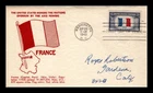 US COVER FRANCE OVERRUN COUNTRIES FDC SCOTT 915 THERMOGRAPHED CACHET