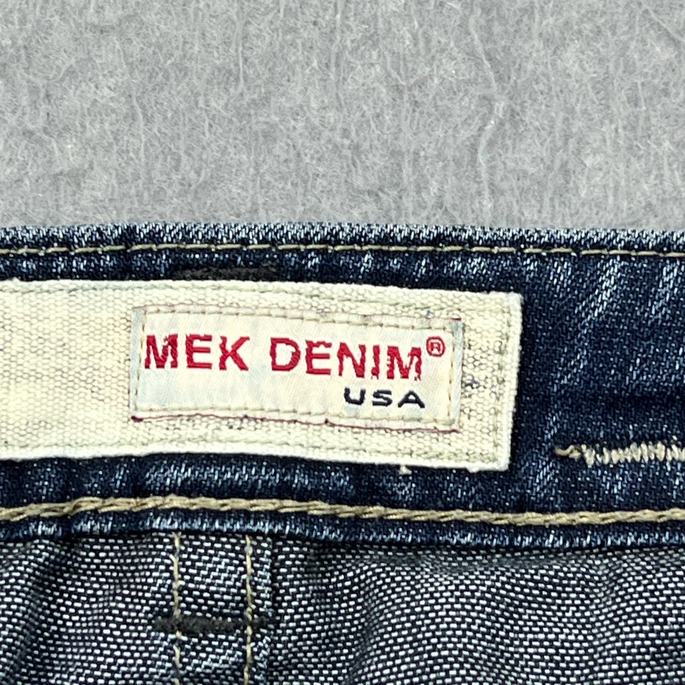 Pantalones de mezclilla Mek Easton 27x31* azul tiro bajo corte boot algodón elástico punto grueso Foto 3 de 4