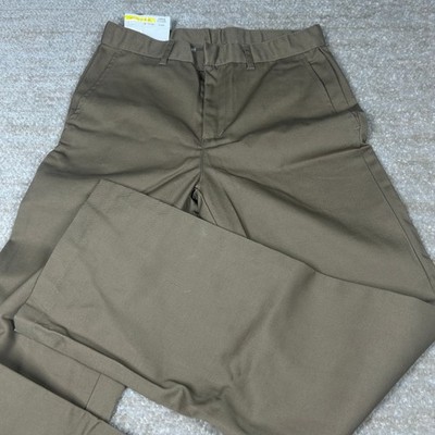 Ibiley Pants Girls 14 Khaky Flat Front School Uniform 65% Cotton Blend Classic