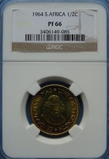 Südafrika 1964 1/2 Cent NGC PF 66!! Seltenheit!! Hohes Grading!!