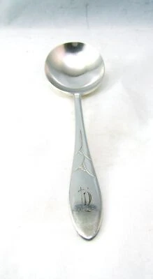 Oneida Silverplate Lady Hamilton (1932) Gumbo Soup Löffel Set 2 tlg. Mono "T" - Bild 1 von 4