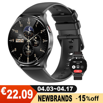 Smartwatch Herren mit Telefonfunktion, 1,43'' AMOLED Always-On Display Armbanduhr